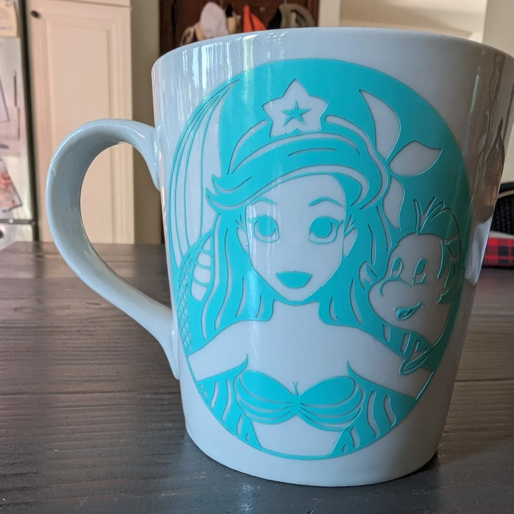 Crate&Barrel Ariel and Flounder mug